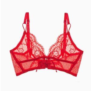 Delilah Wireless Midline Bra Lonely Lingerie 34C Red Scarlet